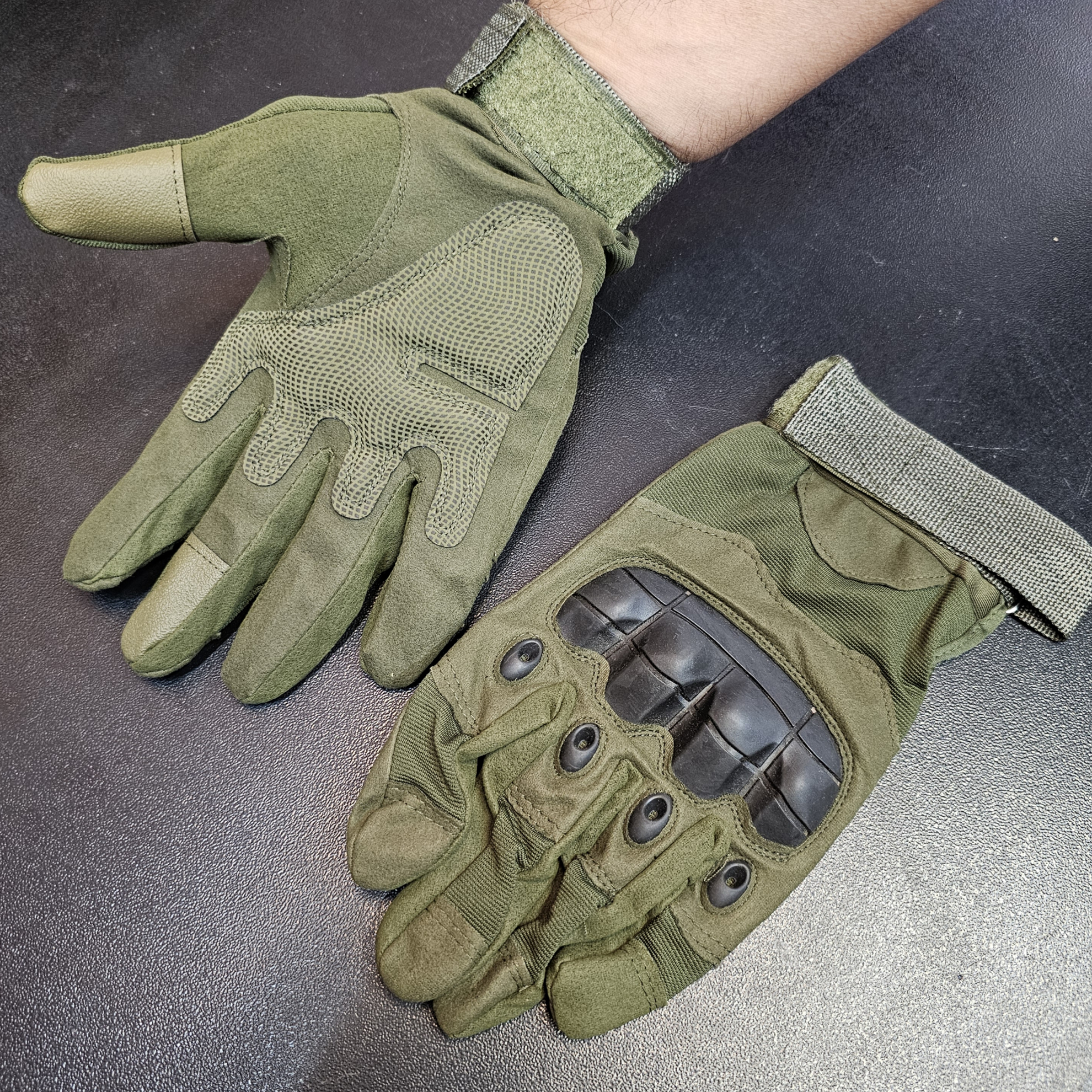 تصویر از دستکش پارچه ای کامل - سبز XL