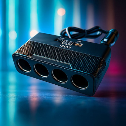 تصویر از تبدیل فندکی 4 تایی مدل 120وات